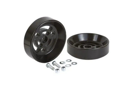 Black metal pulley components for Daystar Air Bag Cradle pair, ideal for air bag setups