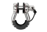 Silver shackle with black protector on Daystar Black Locking D Ring Isolator Pair kit