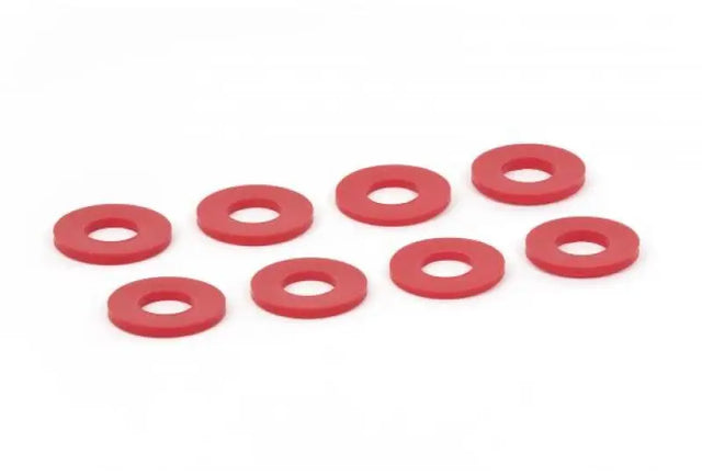 Eight red rubber shackle washers for Daystar D-Ring Shackle, made for d-ring shackles