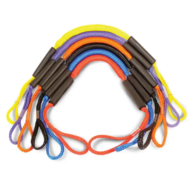 Colorful looped boat dock lines with DB4-Y Greenfield 4Ft Dock Buddy Yellow
