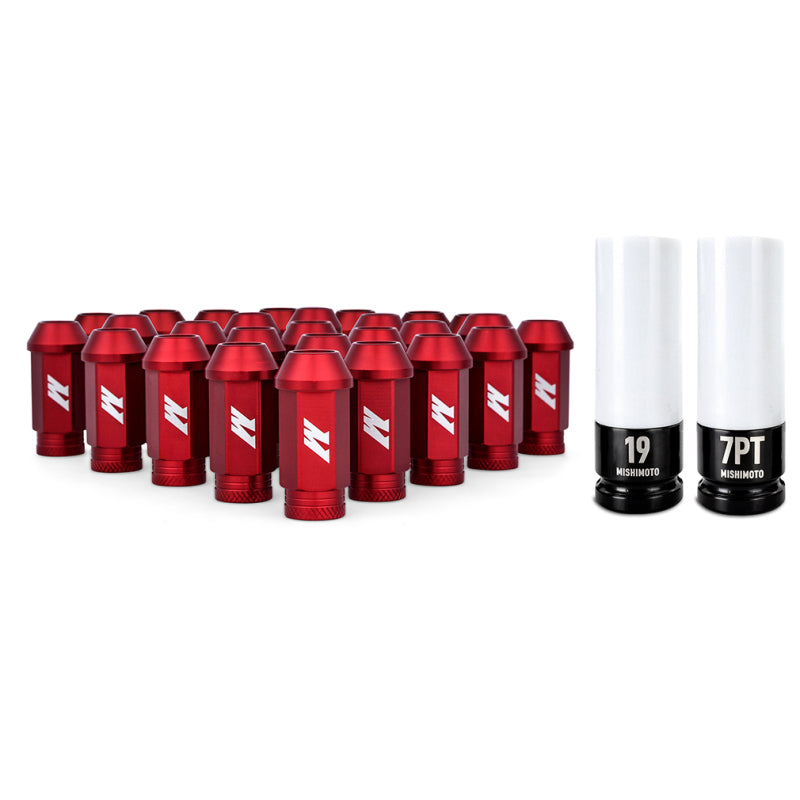 Mishimoto MMLG-15-27LRD Mishimoto Aluminum Locking Lug Nuts M12x1.5 27pc Set Red