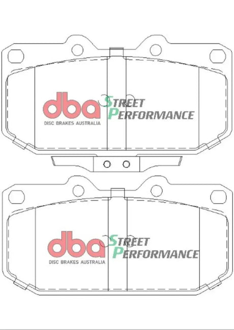 Two DBA brake pads for Subaru WRX SP500 front brakes, high-quality Subaru WRX parts