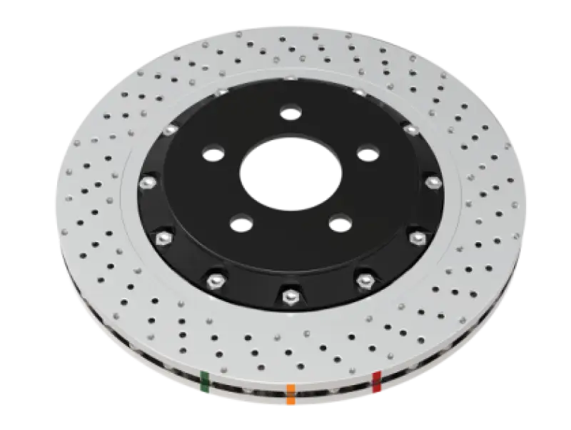 DBA 2022+ Volkswagen Golf R Mk8 5000 Series Cross Drilled & Dimpled 2 Piece Front Brake Rotor - 53927SLVXD