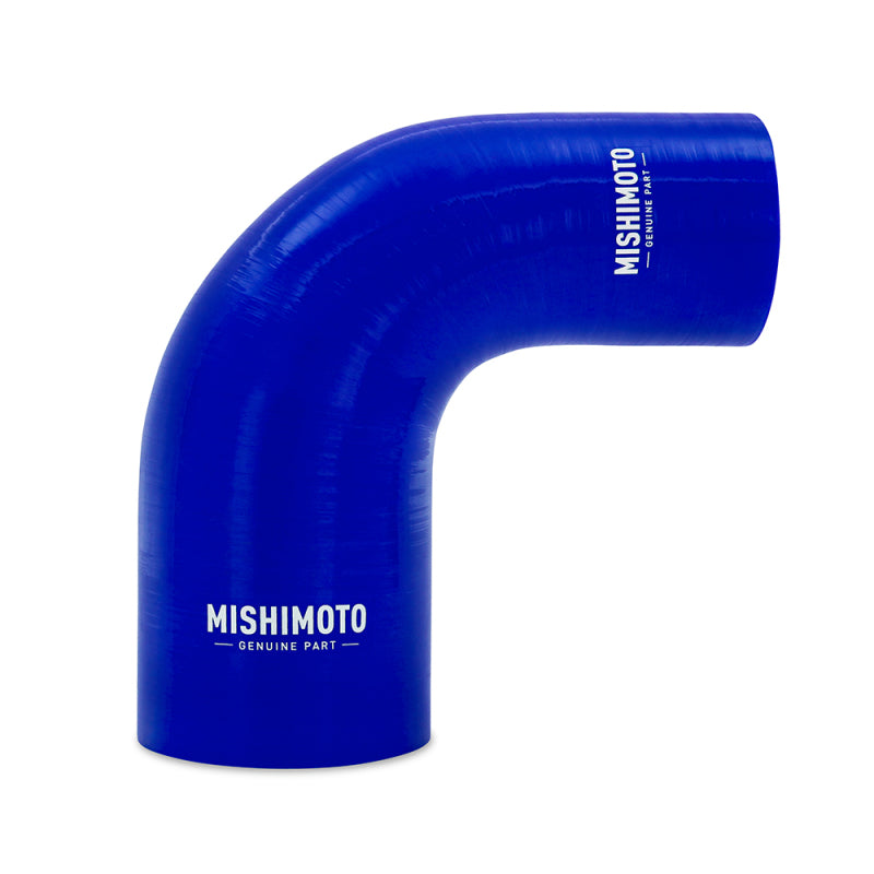 Mishimoto MMCP-R90-2540BL Mishimoto Silicone Reducer Coupler 90 Degree 2.5in to 4in - Blue