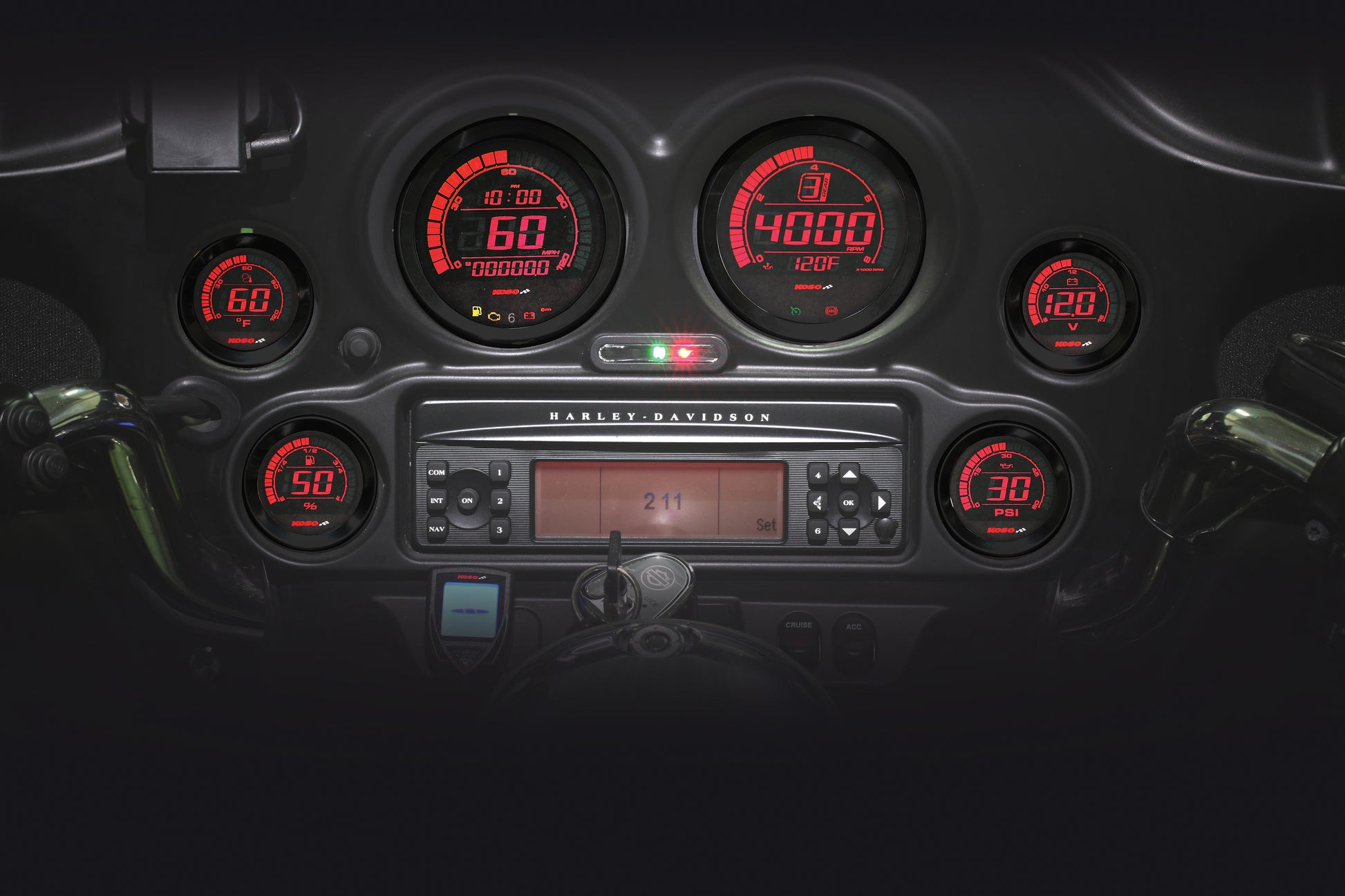 Hd 02 Series Gauge Kit Black Bezel Oil Temp