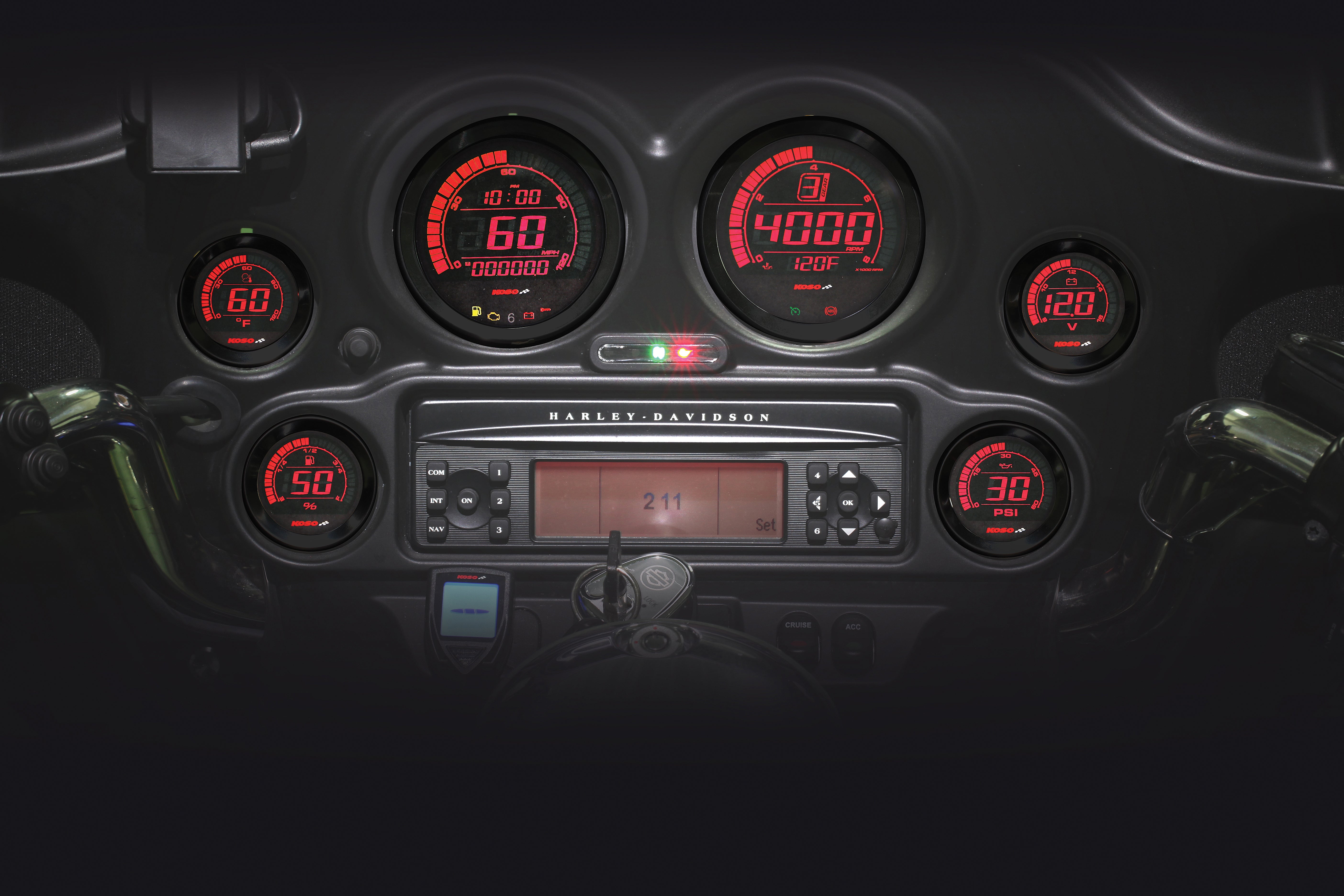 Hd 02 Series Gauge Kit Black Bezel Oil Temp