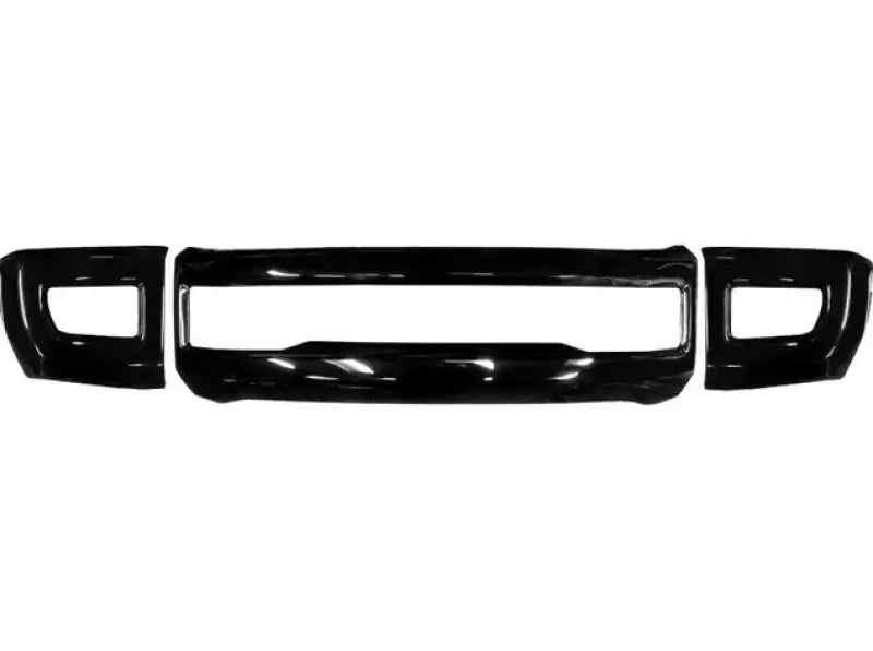 Black truck grille assembly with DD0301 Ecoological Gloss Black Bumper Overlay