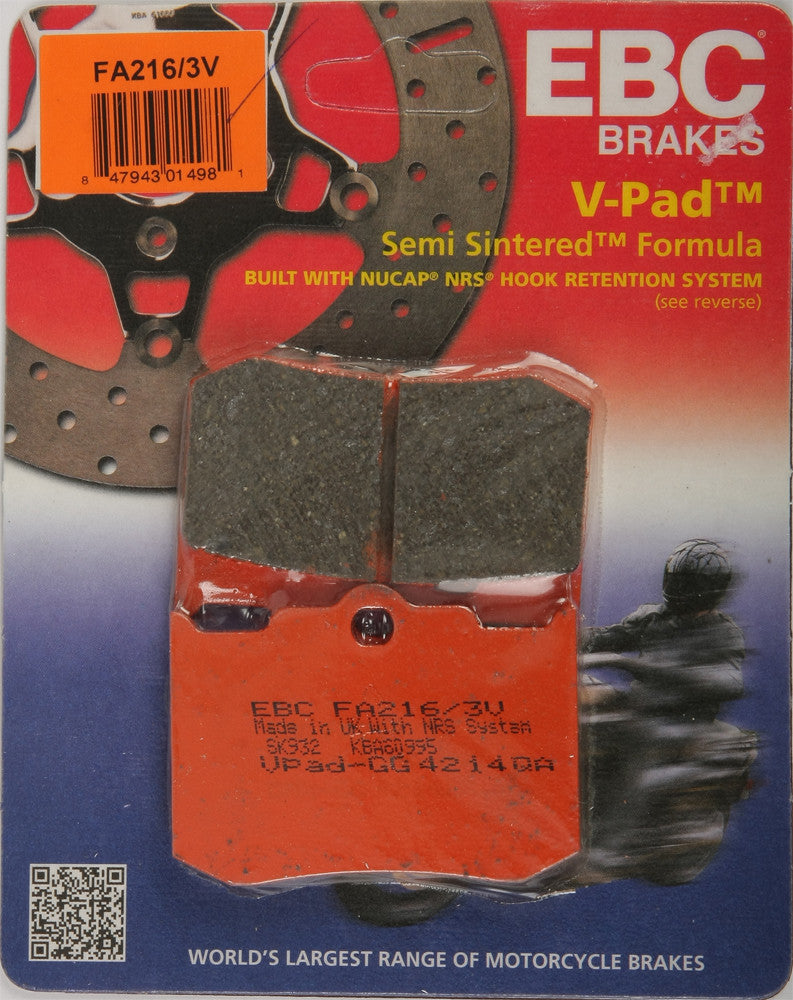 EBC Semi-Sintered Brake Pads FA216/3V - V-Series