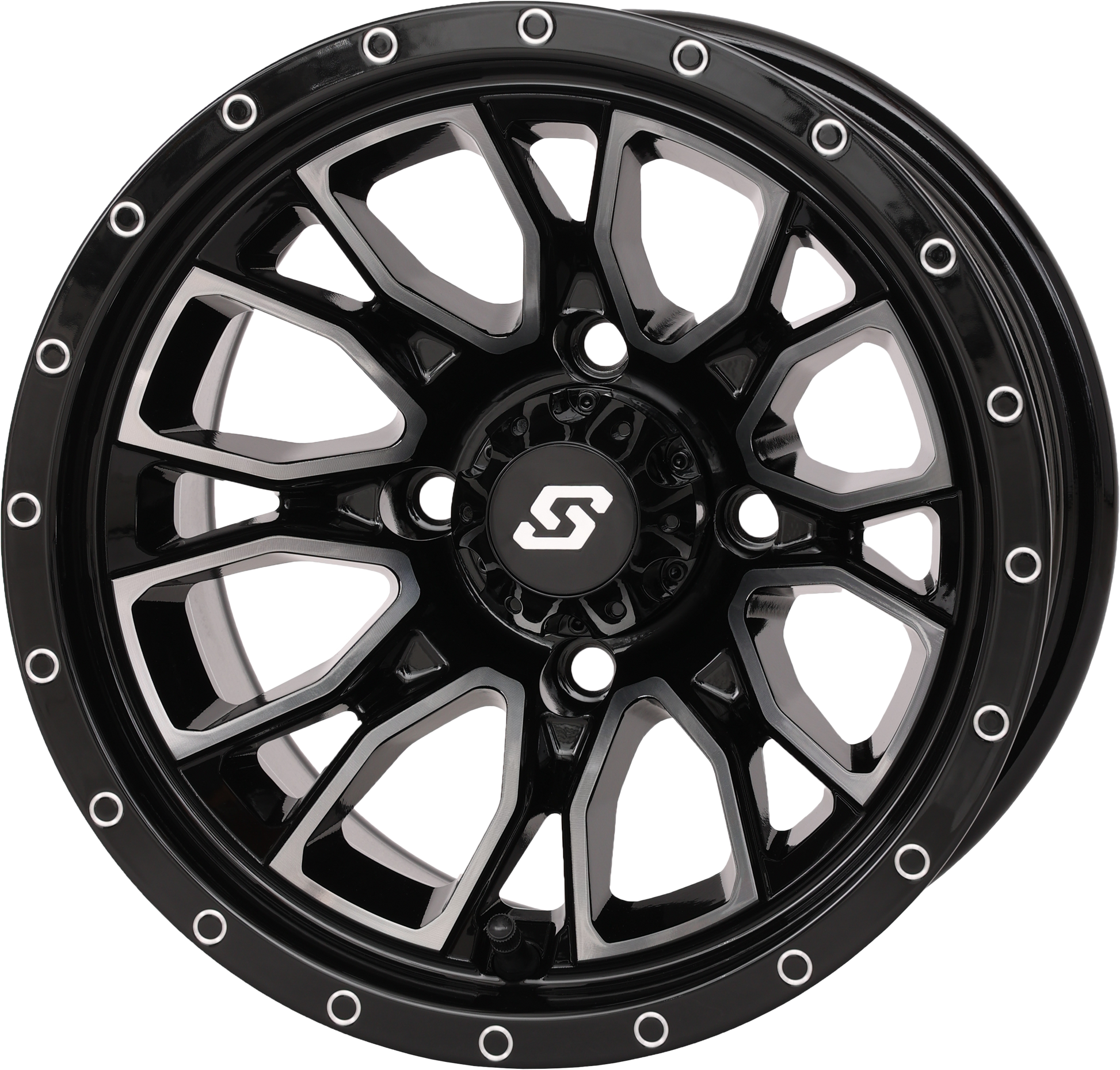 Fusion Wheel  12x7 2+5 4/110 Gloss Blk/Machined
