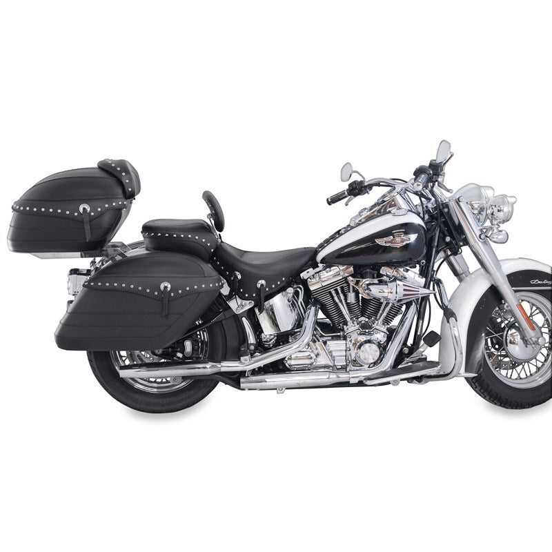 Mustang Motorcycle 79533 Mustang 06-17 Harley Softail Wide Tire (200mm) Wide Touring Recessed Passenger Seat w/Studs - Black