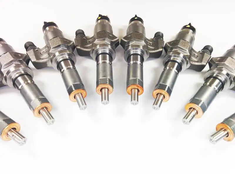 DDP Duramax reman injector set with metallic bodies and copper tips for LB7 engines