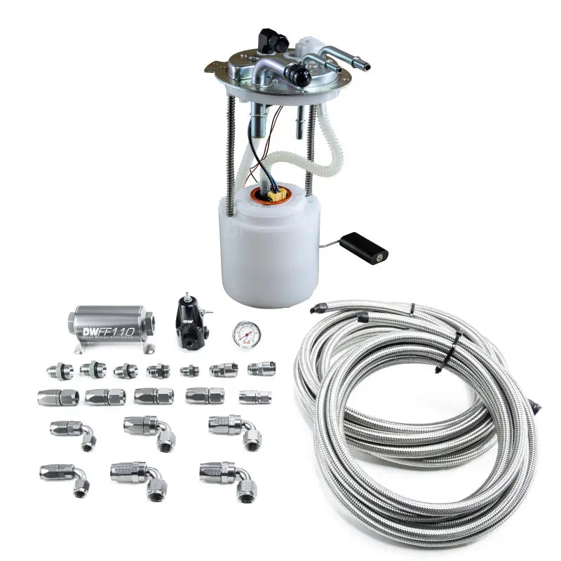 DeatschWerks 05-19 Yukon/Tahoe/Suburban DW400 Pump Module and Return SS CPE Plumbing Kit - Truck & Automotive