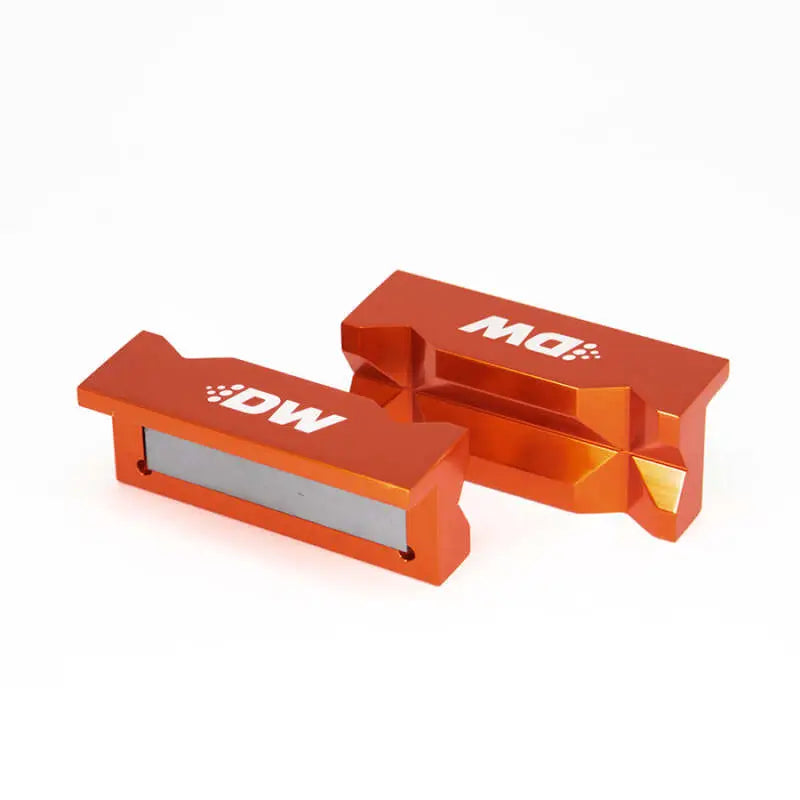 DeatschWerks 6-02-1007 DeatschWerks 4in. Aluminum Soft Jaws w/ Magnet - Orange Anodized