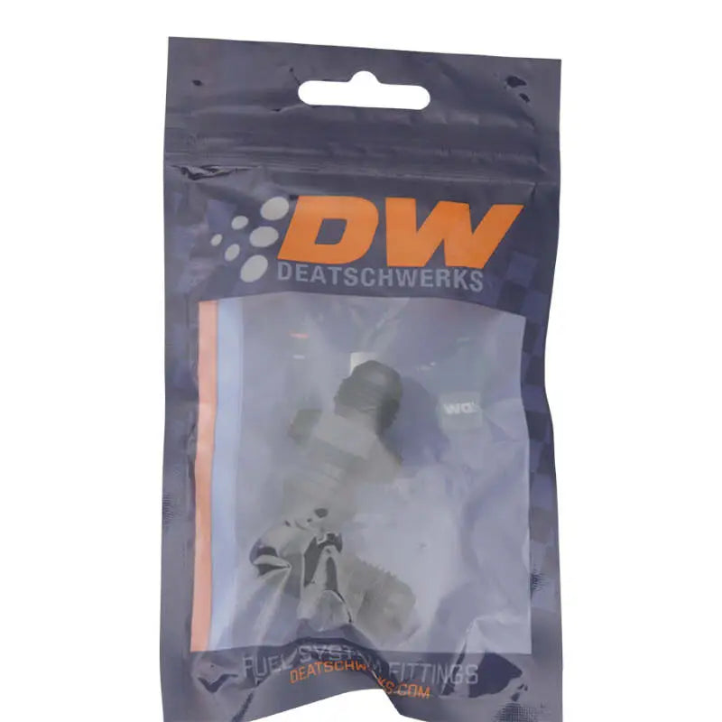 DeatschWerks 6-02-0710-B DeatschWerks 6AN Male Flare to 6AN Male Flare Bulkhead Adapter 90-Degree - Anodized Matte Black