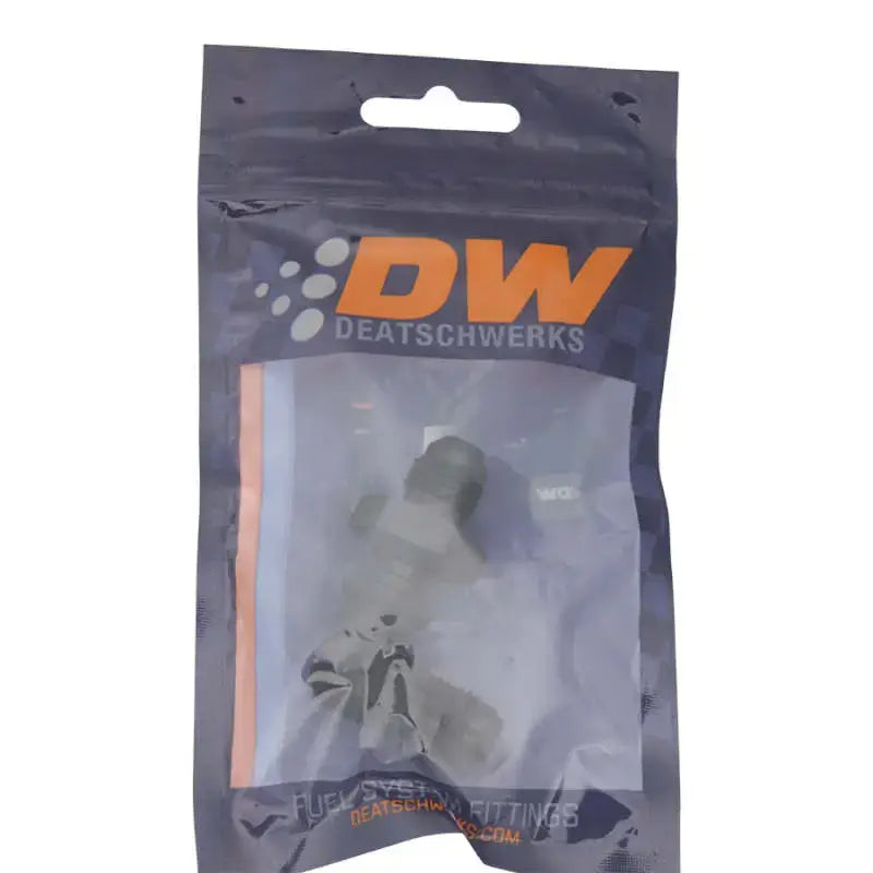 DeatschWerks 6AN Male Flare to Bulkhead Adapter 90-Degree - Anodized Matte Black - Truck & Automotive
