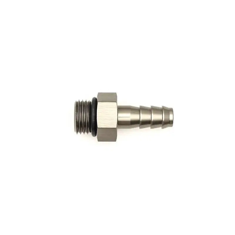 DeatschWerks 6-02-0502 DeatschWerks 6AN ORB Male to 5/16in Male Triple Barb Fitting (Incl O-Ring) - Anodized Matte Black
