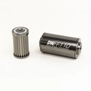 DeatschWerks 8-03-110-010K DeatschWerks Stainless Steel 8AN 10 Micron Universal Inline Fuel Filter Housing Kit (110mm)