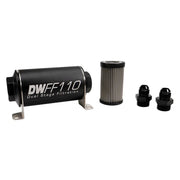 DeatschWerks 8-03-110-100K-8 DeatschWerks Stainless Steel 8AN 100 Micron Universal Inline Fuel Filter Housing Kit (110mm)