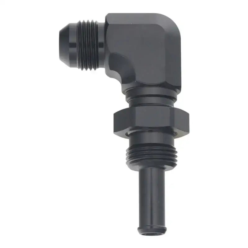 DeatschWerks 8AN Male Flare to Straight 3/8in Single Hose Barb - Anodized Matte Black - Truck & Automotive