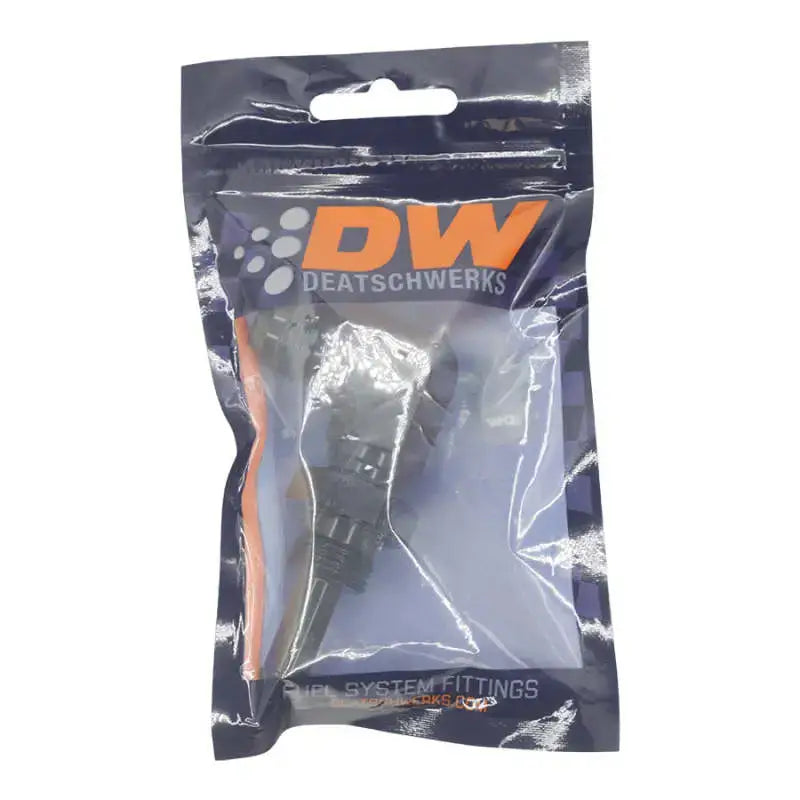 DeatschWerks 8AN Male Flare to Straight 3/8in Single Hose Barb - Anodized Matte Black - Truck & Automotive