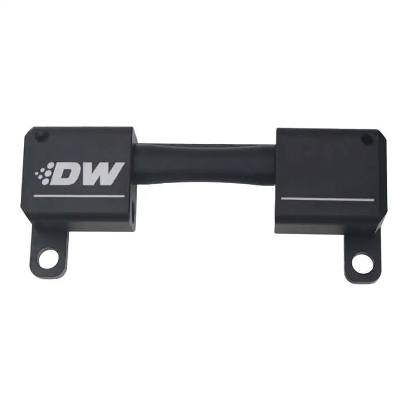 Black DW drum keychain with silver accents for DeatschWerks 10AN ORB high flow ethanol sensor