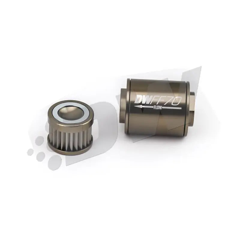 DeatschWerks 8-03-070-010K DeatschWerks Stainless Steel 8AN 10 Micron Universal Inline Fuel Filter Housing Kit (70mm)