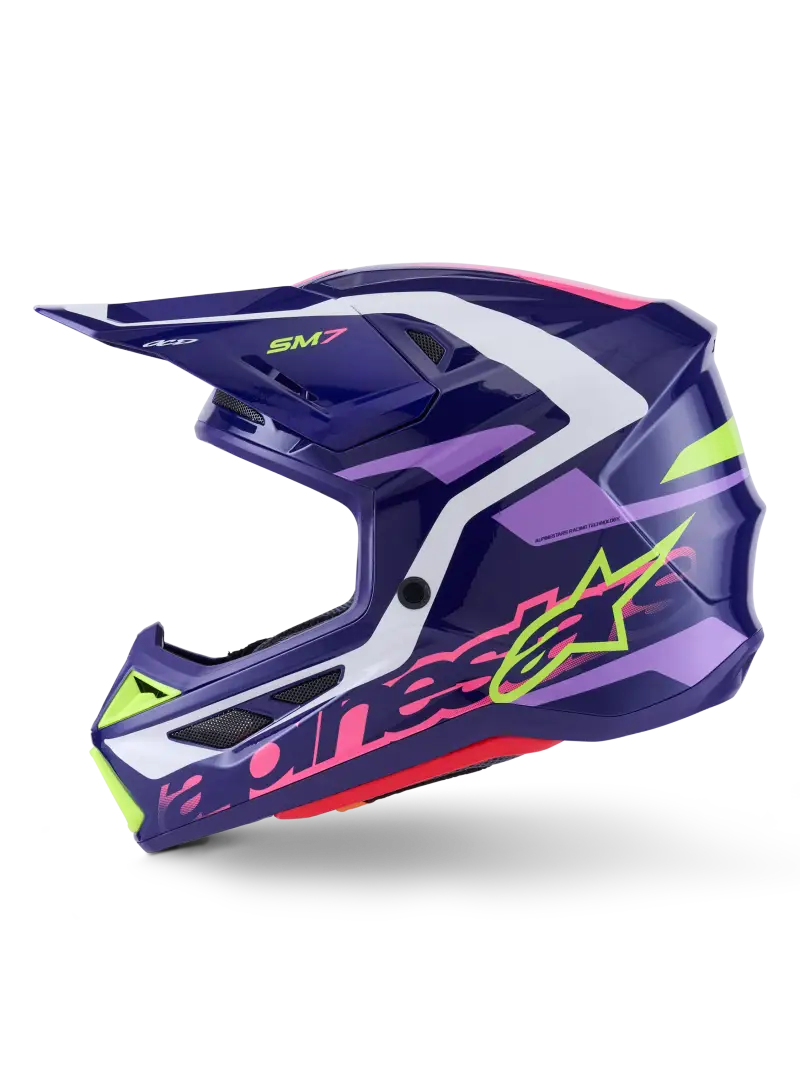 Sm7 Deed Helmet Purp/Pnk Glossy Sm - ALPINESTARS