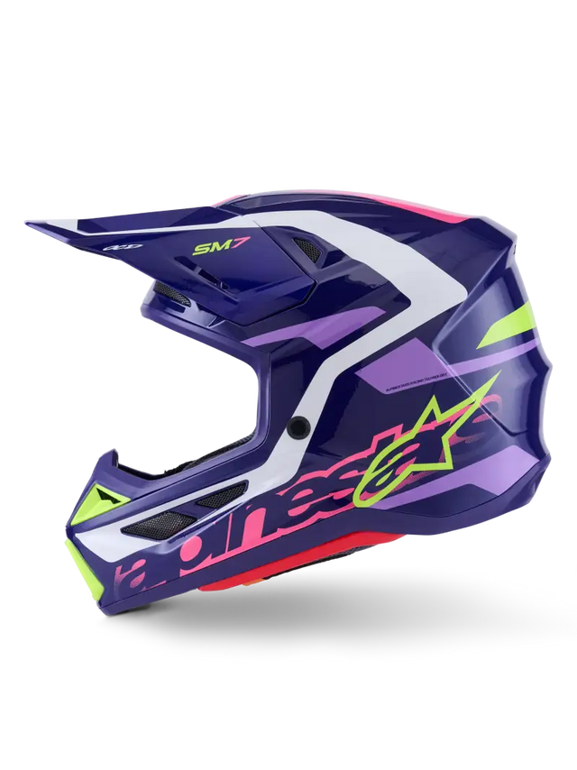 Sm7 Deed Helmet Purp/Pnk Glossy Sm - ALPINESTARS