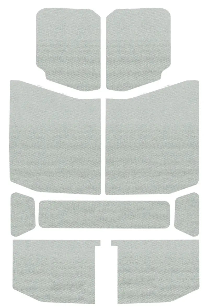 Light gray textured custom-cut carpet for jeep wrangler 4-door headliner dei 2018-up jeep