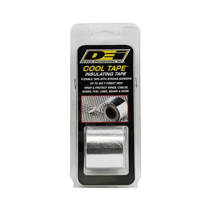 DEI Cool Tape 1-1/2in x 15ft Roll in black packaging, designed for thermal protection, insulating wires, cables, hoses, and more, with strong adhesive and heat resistance up to 400°F.