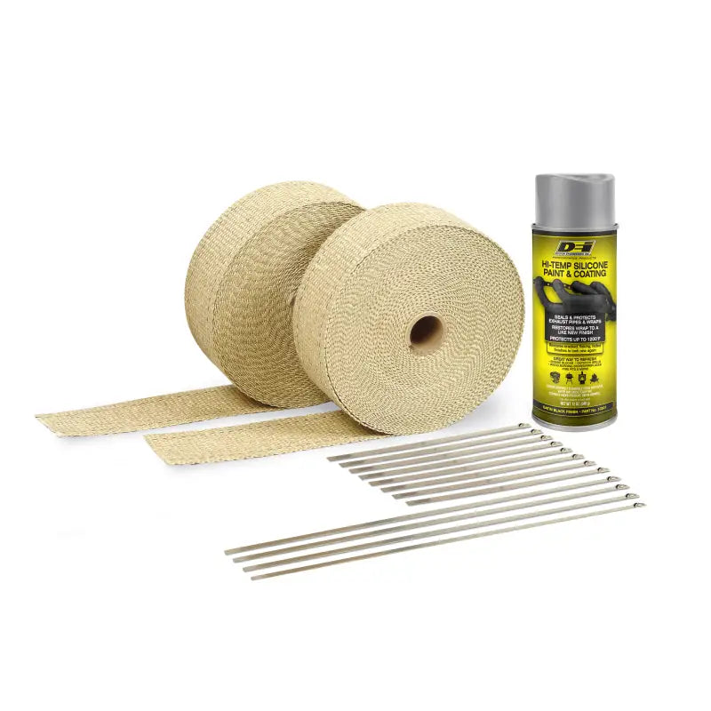 DEI 10112 DEI Exhaust Wrap Kit - Tan Wrap and Aluminum HT Silicone Coating