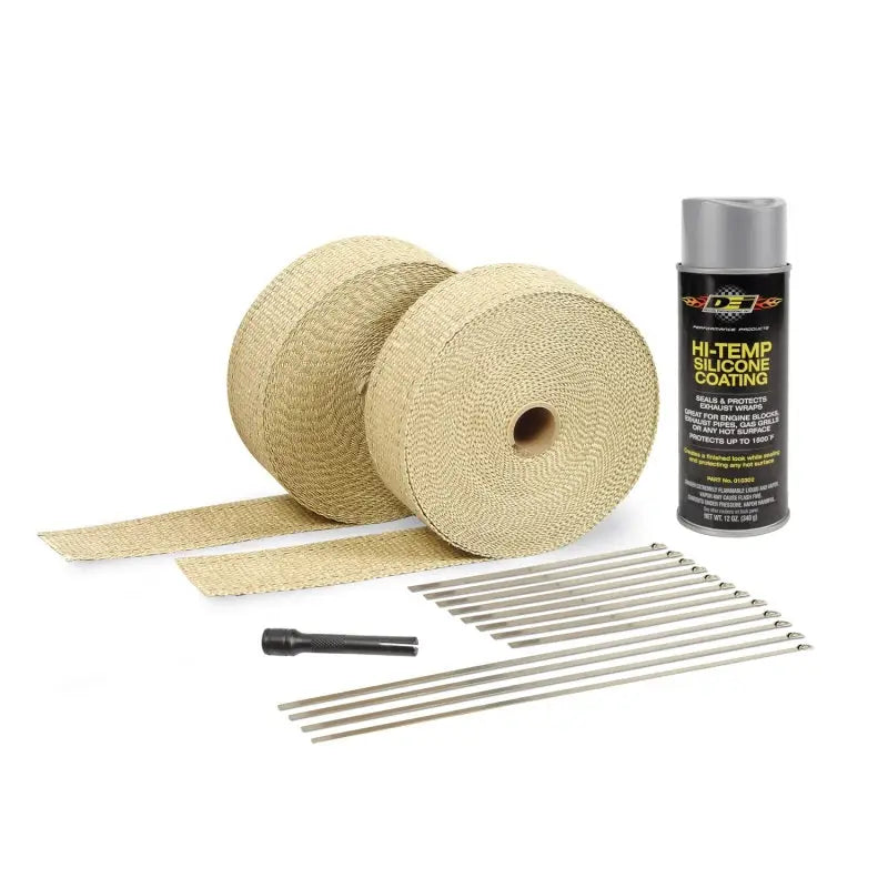 DEI 10112 DEI Exhaust Wrap Kit - Tan Wrap and Aluminum HT Silicone Coating