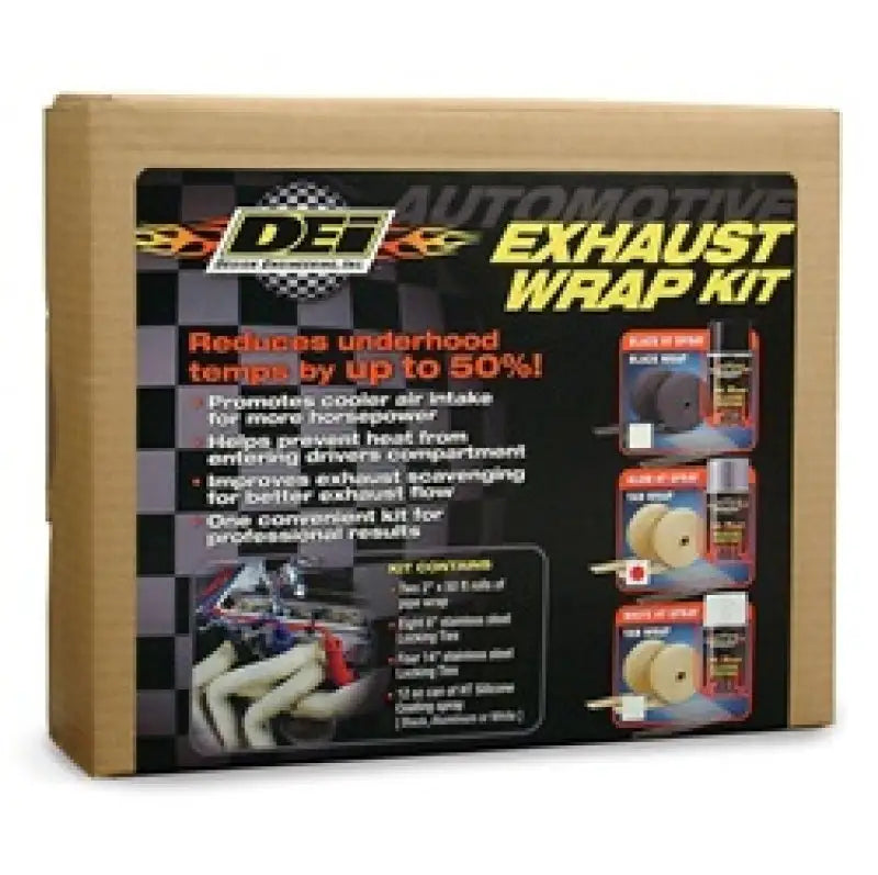 DEI Exhaust Wrap Kit - Tan and Aluminum HT Silicone Coating - Truck & Automotive