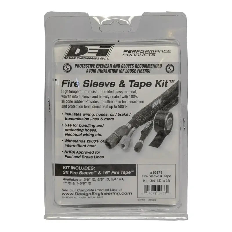 DEI Fire Sleeve and Tape Kit 3/4in I.D. x 3ft - Truck & Automotive