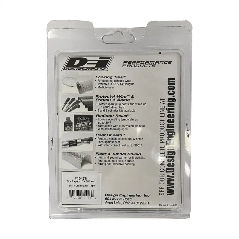 DEI 10476 DEI Fire Tape 1in x 36ft Roll - Self Vulcanizing Tape - Black