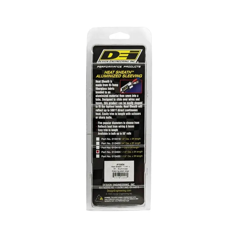 DEI Heat Sheath 1-1/4in I.D. x 3ft - Aluminized Sleeving- Sewn Edge - Truck & Automotive