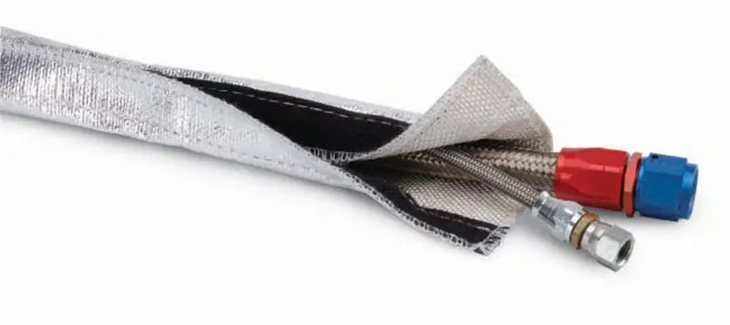 DEI Heat Shroud 2-1/2in x 3ft - Aluminized Sleeving-Hook and Loop Edge - Truck & Automotive
