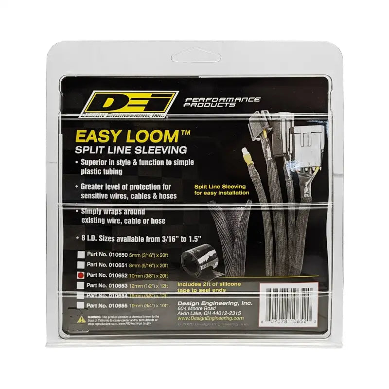 DEI Split Wire Sleeve Easy Loom 10mm-3/8in x 20 Black - Truck & Automotive
