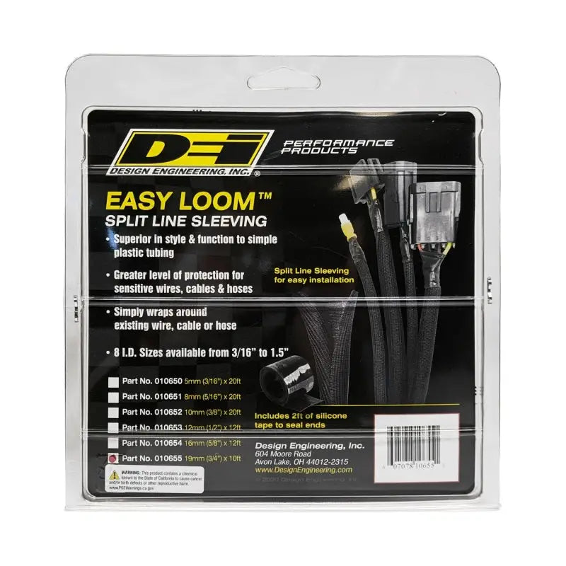 DEI Split Wire Sleeve Easy Loom 19mm-3/4in x 10 Black - Truck & Automotive