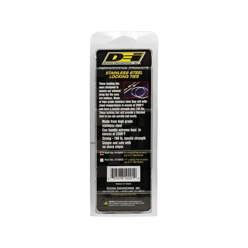 DEI Stainless Steel Locking Tie 8in - 8 per pack - Truck & Automotive