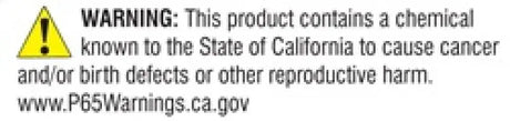 California Proposition 65 warning on DEI stainless steel positive locking tie pack