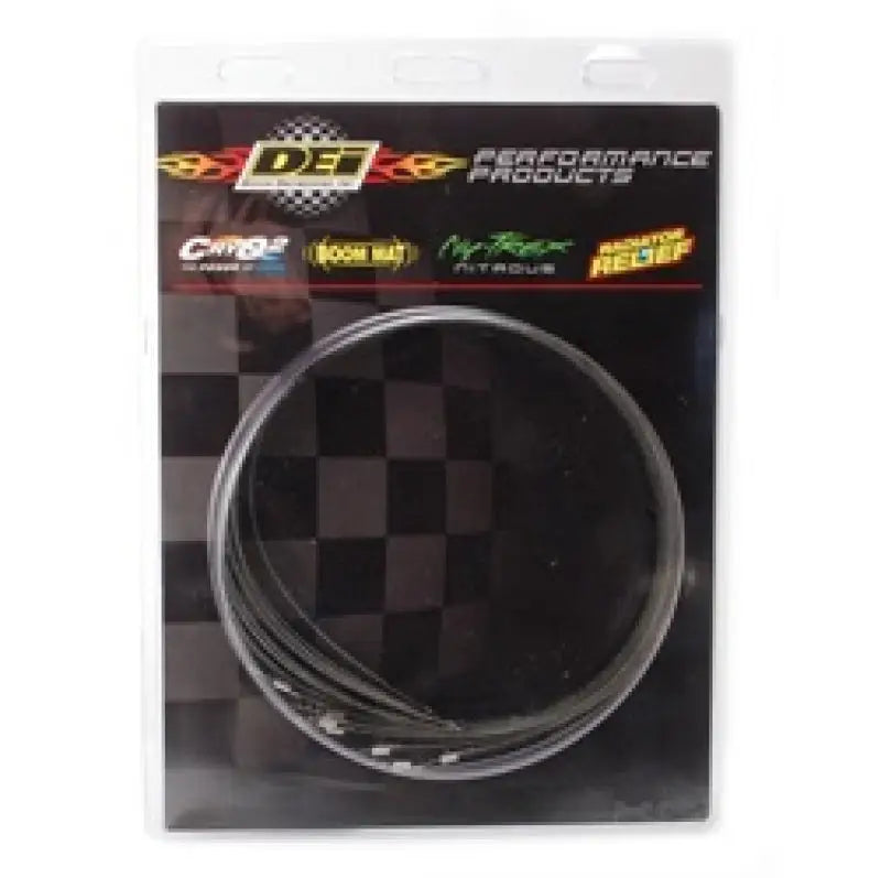 Clear plastic tubing coil with DEI Stainless Steel Positive Locking Tie kit