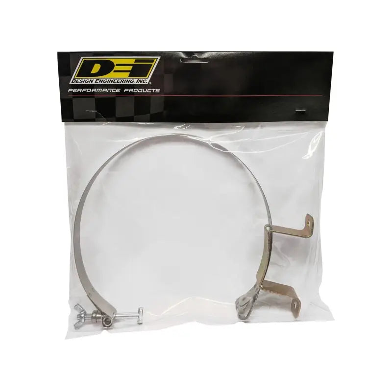 Metal band clamp with mounting bracket for DEI Tank Mounting system at 10 lb capacity