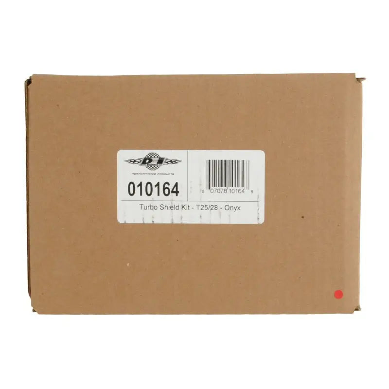 Cardboard box with DEI Turbo Shield T25/28 product label for Turbo Shield T25 kit