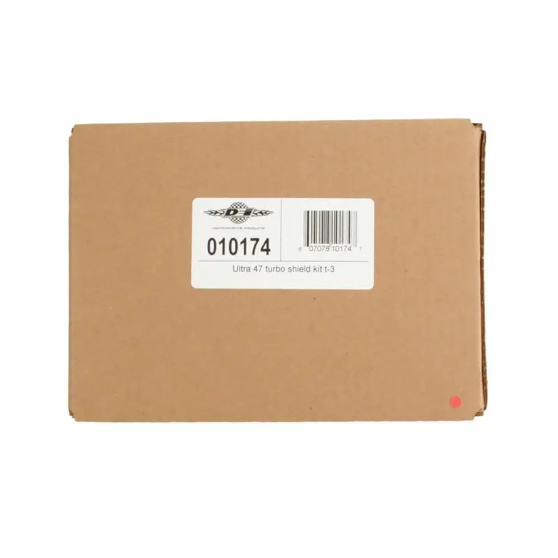 Cardboard box with DEI Turbo Shield T3 product label for turbo shield or dei turbo