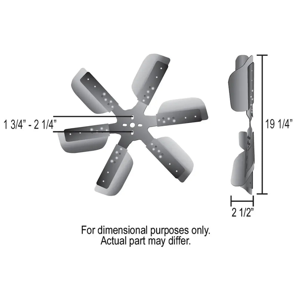 Derale Durable Stainless Blades Cooling Fan 17619 - 19 HD SS Flxfn Blkspi RE