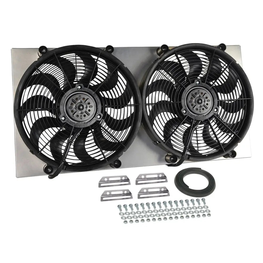Derale Multiple Mounting Options Cooling Fan 16843 - Dual Rad FAN Aluminum Shroud Assemb