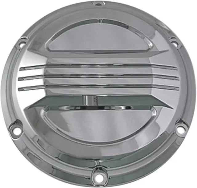 Shiny chrome derby cover with horizontal vents for Derby Cover Chrome XL 04 20