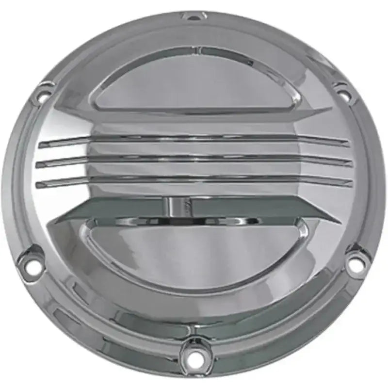 Shiny chrome derby cover with horizontal vents for Derby Cover Chrome XL 04 20