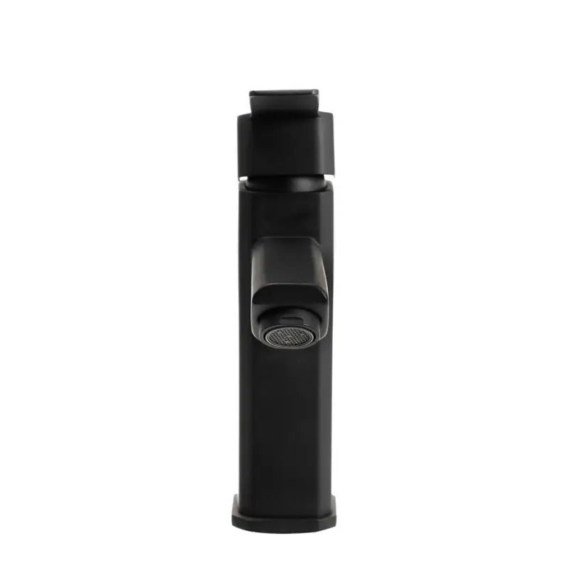 DF-ML803LQ-MB Dura Faucet Modern Angular RV Lavatory Faucet in black, showcasing sleek, durable design for RV bathrooms.